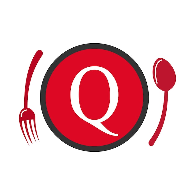 Letter Q Restaurant Logo Restaurant Logotype On Letter Q Spoon And Fork Concept Vector