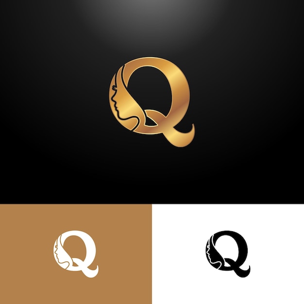 Vector letter q vrouw logo ontwerp sjabloon