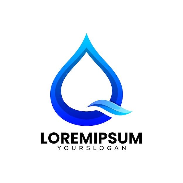 Letter q water logo ontwerp vector