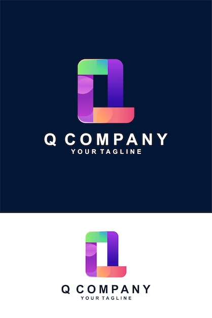Vector the letter q with charming color