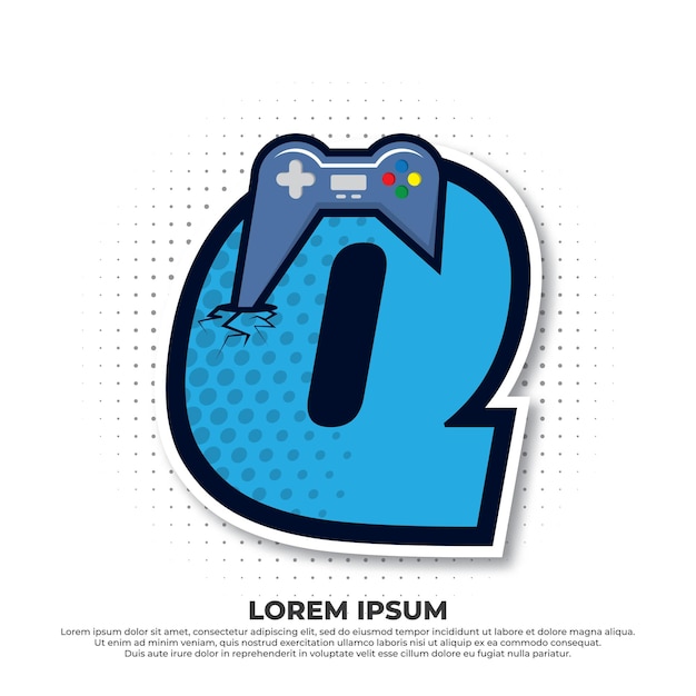 Letter Q with game icon Gaming Console Esport Logo Designs with pop style