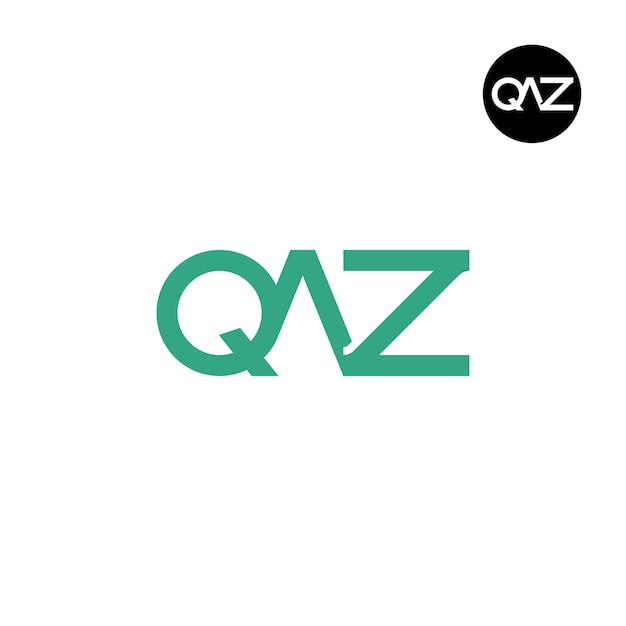 벡터 qaz 문자 모노그램 로고 디자인