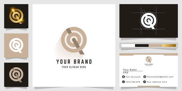 Letter qq or oq monogram logo with business card design