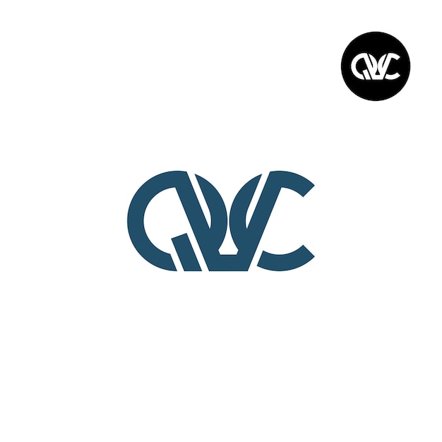 Vector letter qvc monogram logo design