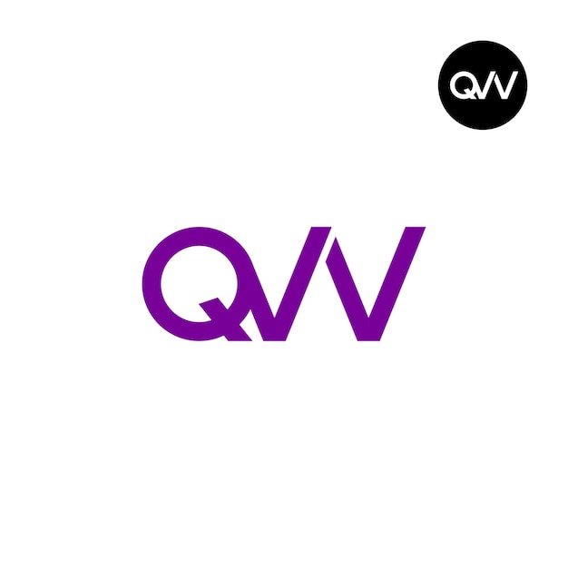 벡터 글자 qvv 모노그램 로고 디자인