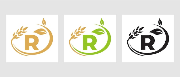 Letter R Agriculture Logo. Agriculture and Farming Logotype