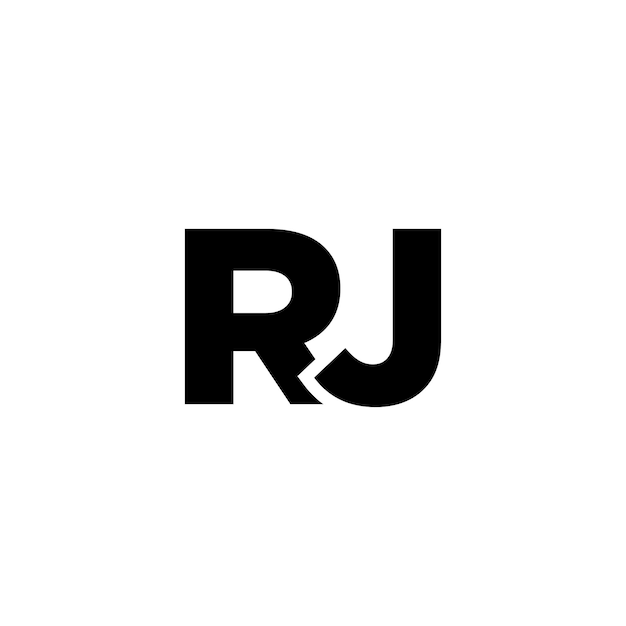 Вектор Шаблон дизайна логотипа букв r и j minimal monogram initial based logotype