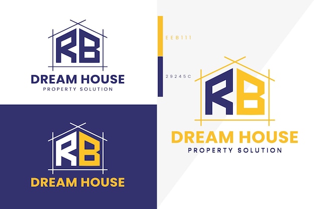 Letter R B Monogram logo Real estate style premium vector