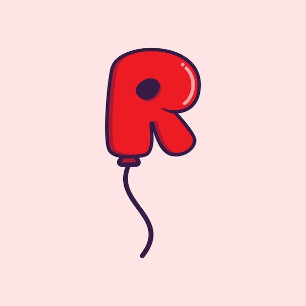 Шаблон дизайна буквы логотипа воздушного шара R
