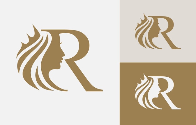 Вектор Логотип буквы r beauty face