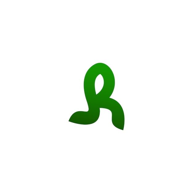 Letter R blad logo ontwerpsjabloon