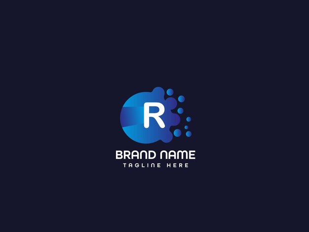 Vector letter r on a blue background