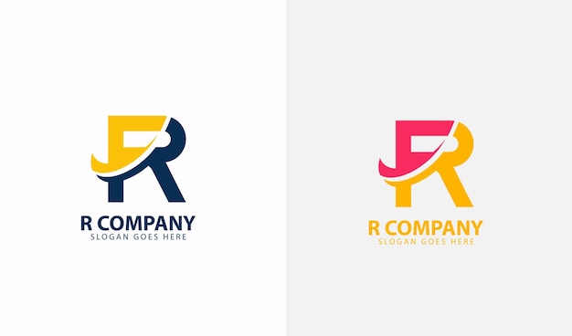 文字 r 会社のロゴのテンプレートのシンプルなデザイン