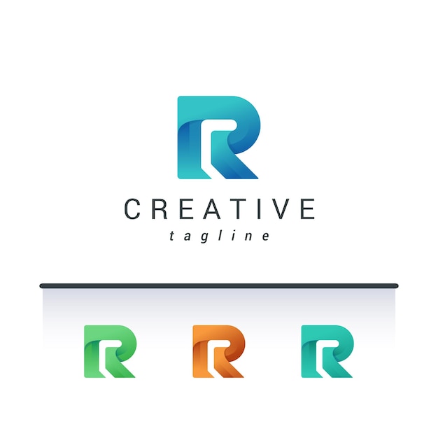 Letter R creatief 3D-logo