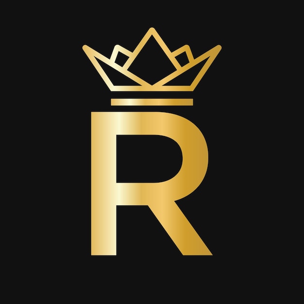 Vettore logo della corona della lettera r logo della corona per la bellezza stella della moda segno di lusso elegante