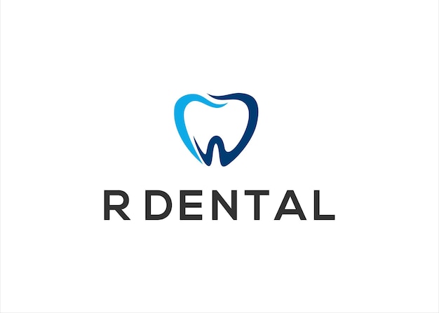 Letter r dental logo design vector