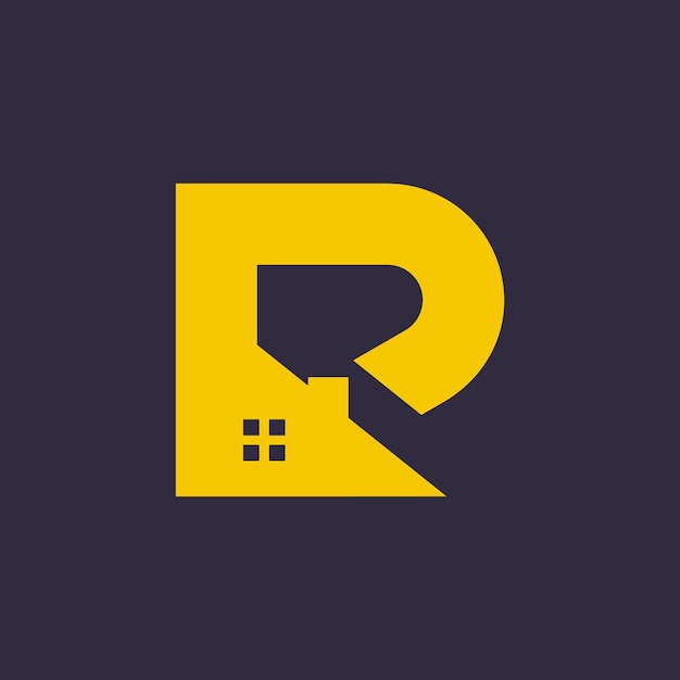 Vector letter r design element vector icon idea with creative house concept