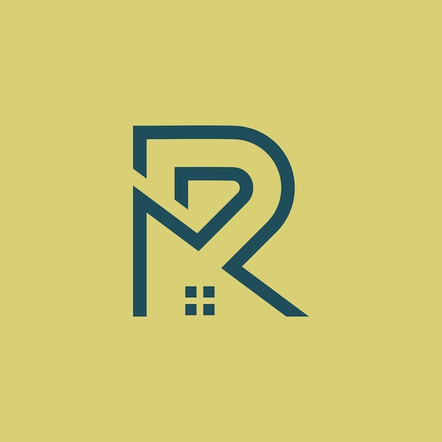 Vector letter r design element vector icon idea with creative house concept