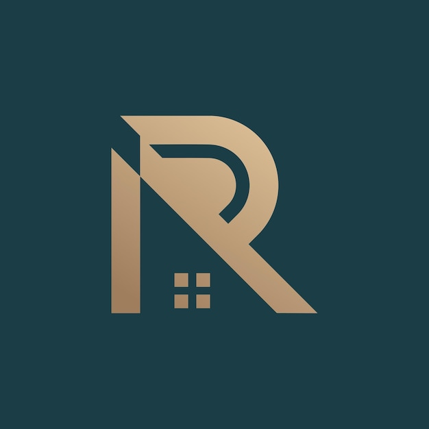 Vector letter r design element vector icon idea with creative house concept