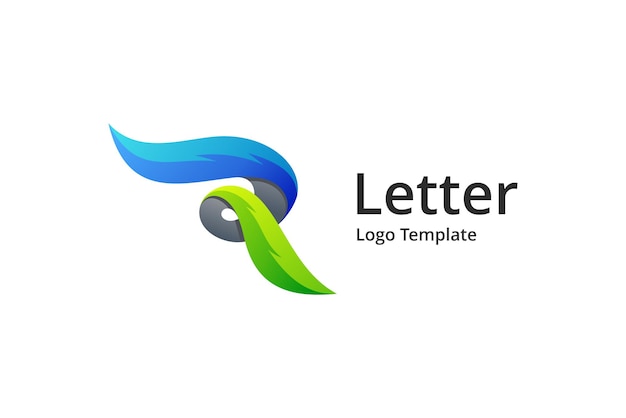 Lettera r design con stile colorato