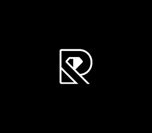 Letter R Diamond lineair logo ontwerp idee voor persoonlijk merk gebruik
