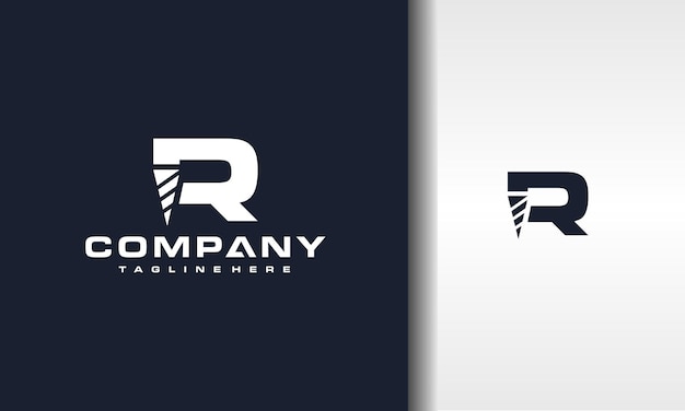 letter R drill bit logo