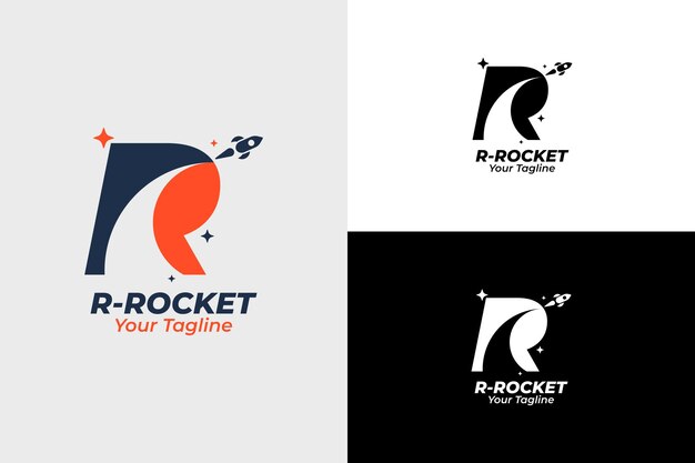 Vector letter r en raketlogo