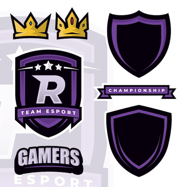 Lettera r esports gamers logo template creator per l'elemento di design del logo esport di gioco