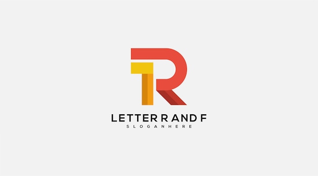 Letter R and F vector logo design template