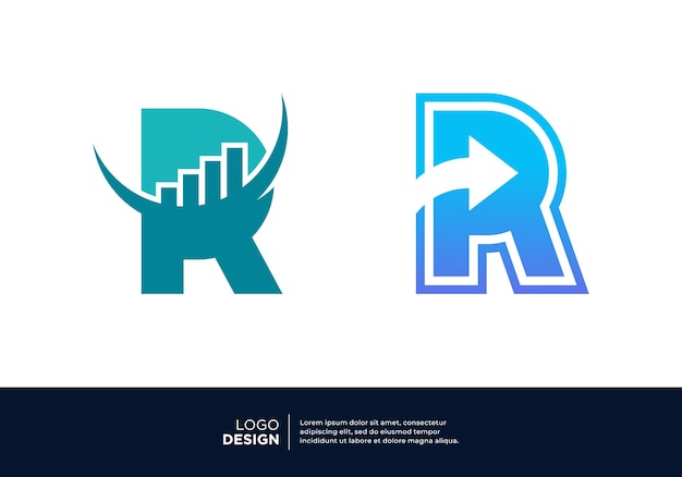 Vector letter r financial diagram logo design