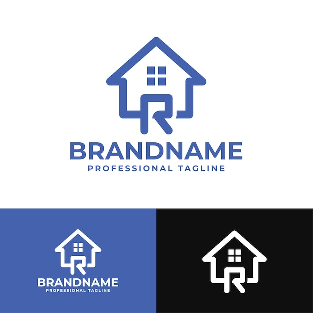 Letter R Home Logo Suitable for any business related to house real estate construction interior with R initial