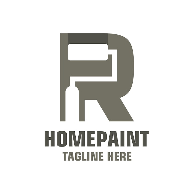 Letter R House Painting Logo Design Template Inspiration, Vector Illustration.