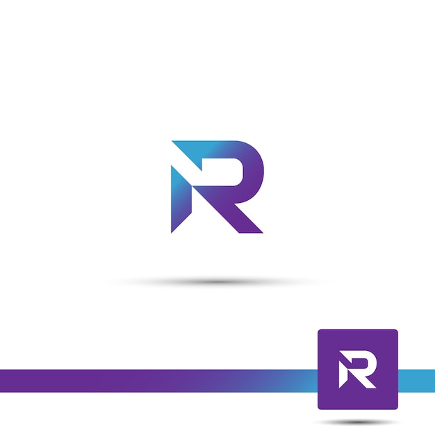 Letter R illustration gradient colorful style