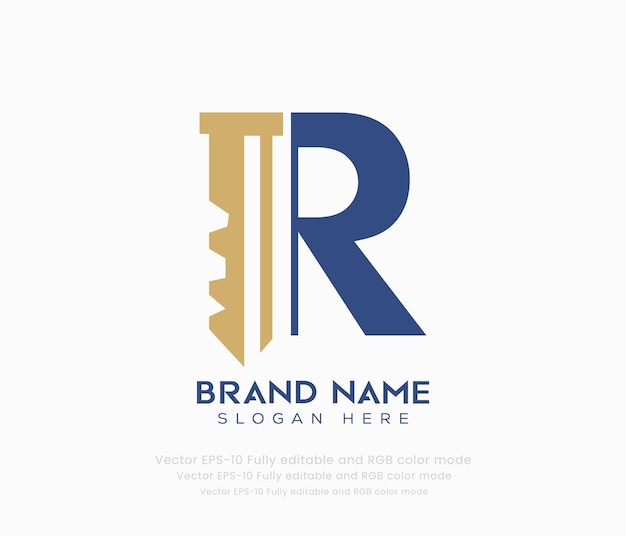 Vector letter r key logo