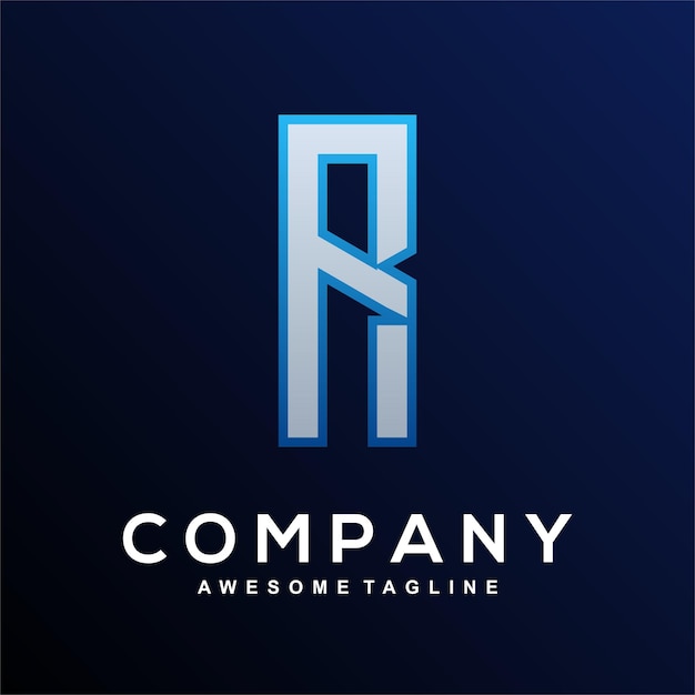 Letter R kleur logo ontwerpsjabloon modern