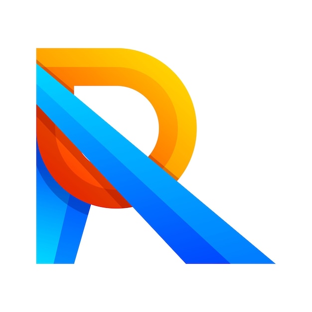 Vector letter r kleurrijke gradiënt logo-ontwerp