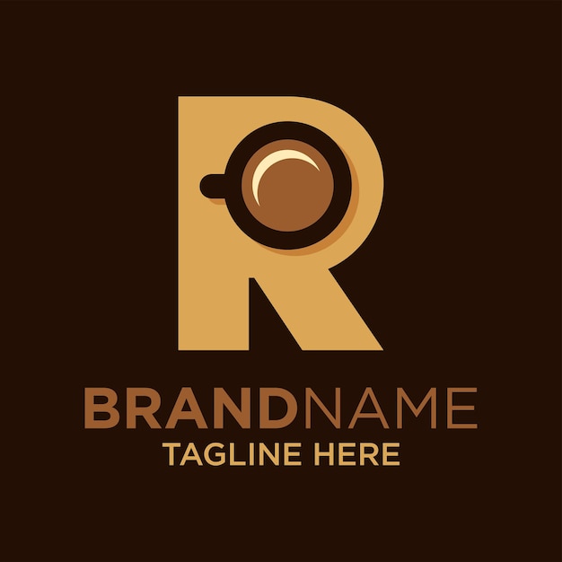 Letter R koffiekopje thee chocolade Logo ontwerp sjabloon inspiratie vectorillustratie