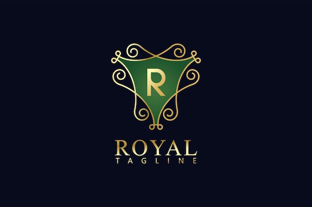 letter r koninklijke mode logo ontwerpsjabloon