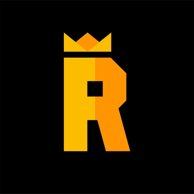 Letter R kroon Logo ontwerp sjabloon inspiratie vectorillustratie