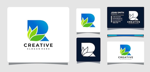 Letter R Leaf Logo Design Inspiration