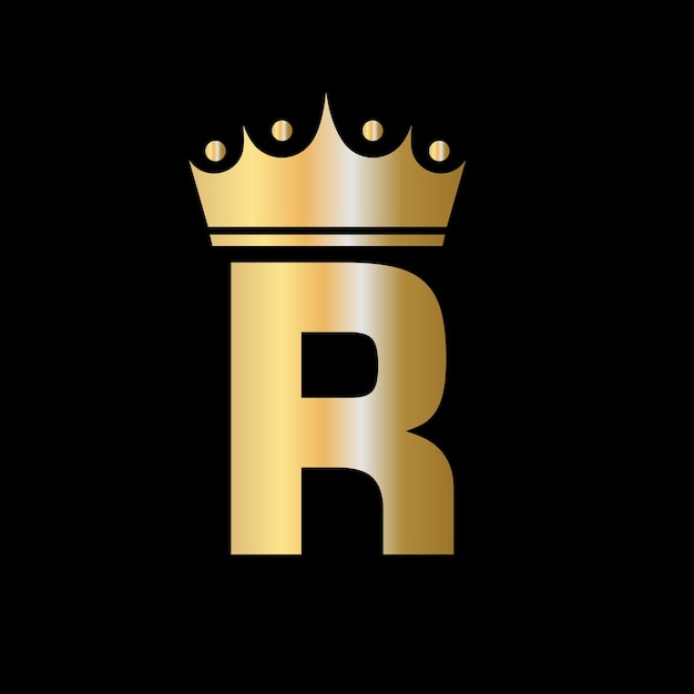 Letter R Liefdadigheid Crown Logo Design Met Eenheid Symbool Vector Sjabloon