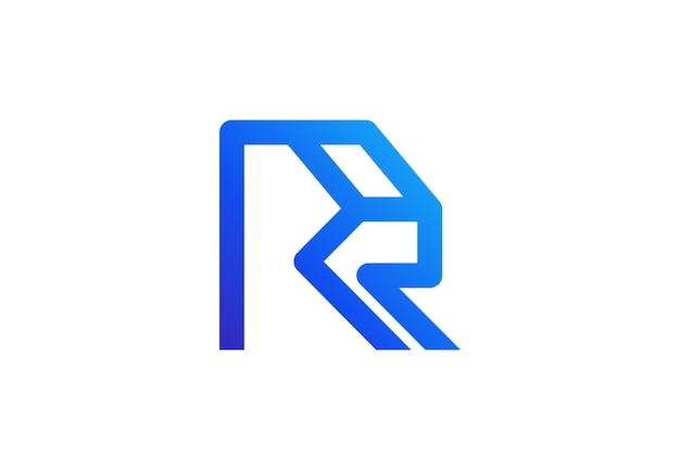 Letter R Line Art logo abstract vector design template