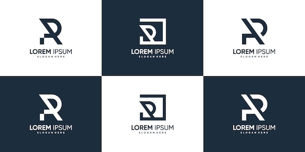 Letter R logo collection with modern concept Premium Vector