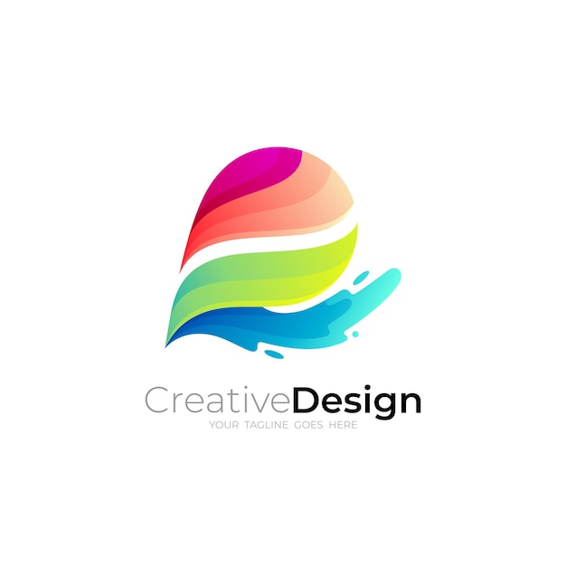Vector letter r-logo en kleurrijk ontwerp vector kleurrijke stijl