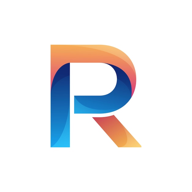 Letter r logo initial gradient colorful template