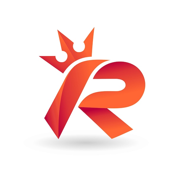 letter R-logo met kroonconcept