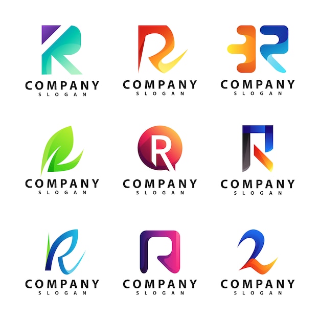 Letter r logo sjabloon set