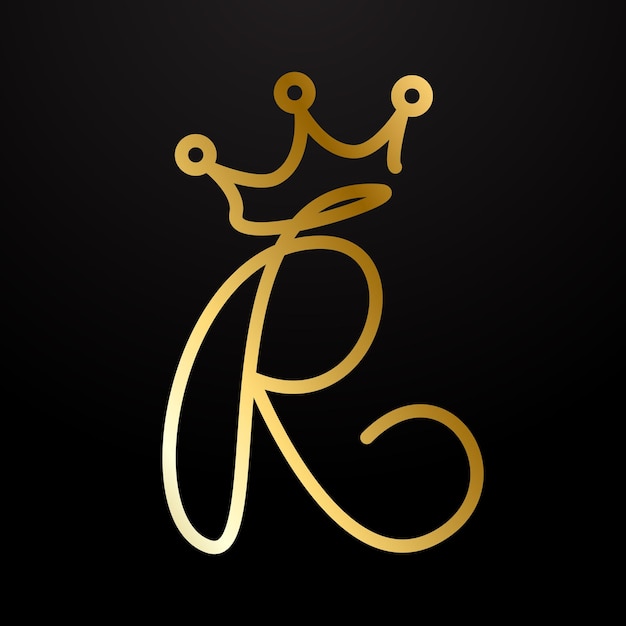 Vector letter r luxe logo sjabloonontwerp