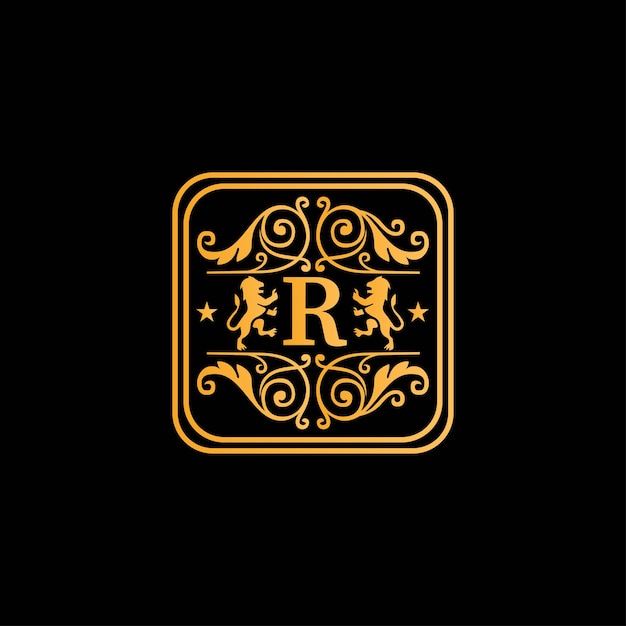 Vector letter r luxury brand logo concept design vector