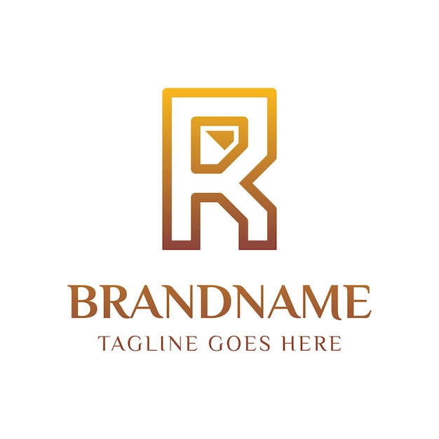 Letter R Luxury Diamond Logo for luxury brands high end jewelry companies or premium services